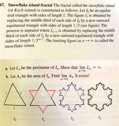 Solved The fractal called the snowflake island (or Koch - Chegg
